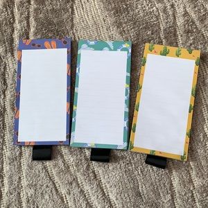 Fridge notepad with magnets set of 3